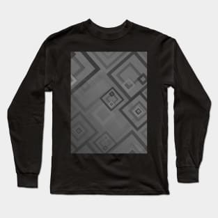 Grey square shapes abstract pattern Long Sleeve T-Shirt